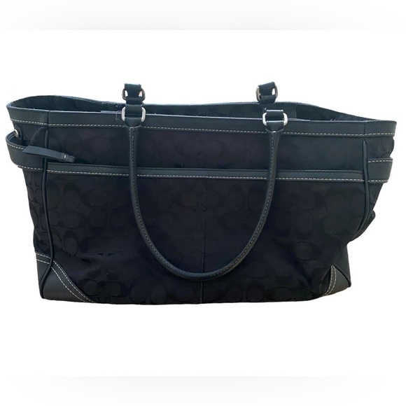 Coach Hampton Carryall Black Signature Canvas Bag - Picture 3 of 9